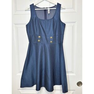 Pink Owl Navy Fit & Flare Dress Large